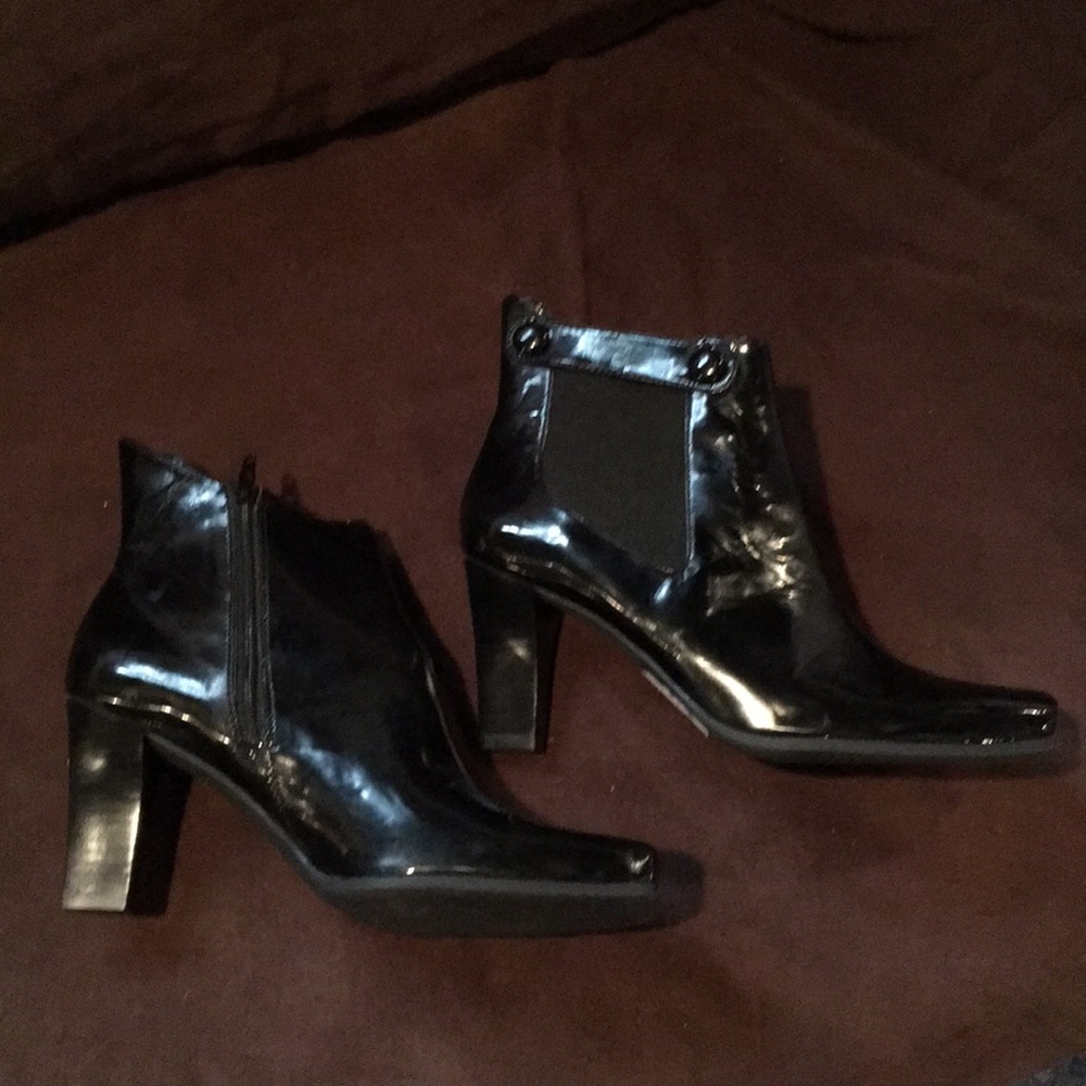 Women’s Franco Sarto Patent Leather Black Boots